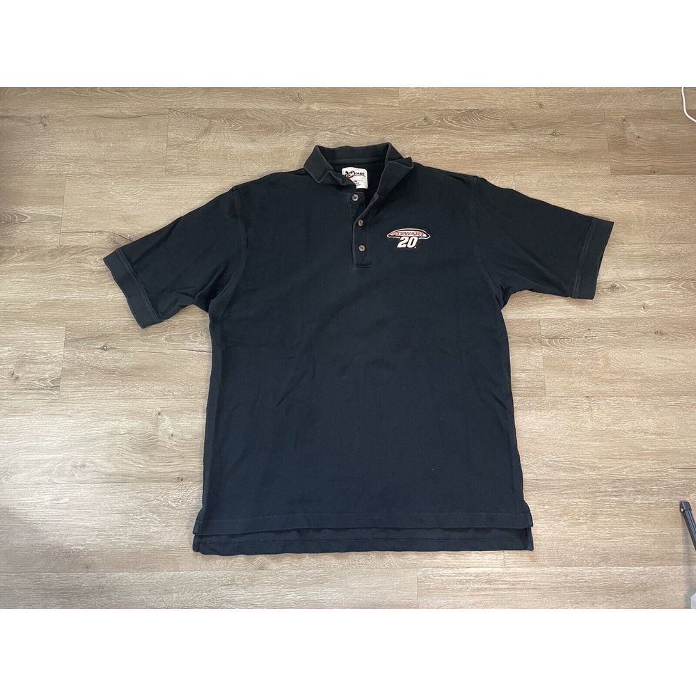 Men's Chase Authentics Size XL Black Cotton Polo Shirt Tony Stewart Short sleeve
